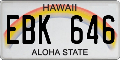 HI license plate EBK646