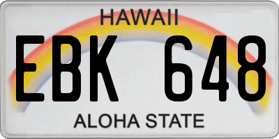 HI license plate EBK648