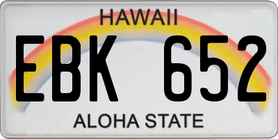 HI license plate EBK652