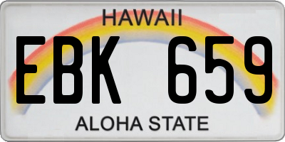 HI license plate EBK659