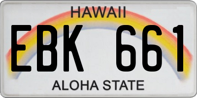 HI license plate EBK661