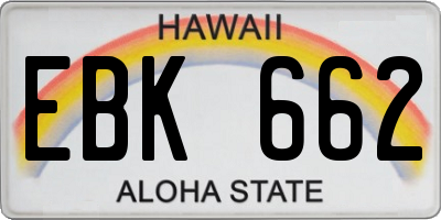 HI license plate EBK662