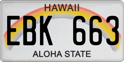 HI license plate EBK663
