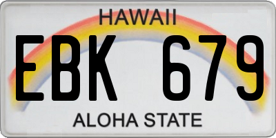 HI license plate EBK679