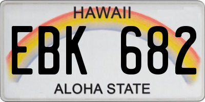 HI license plate EBK682
