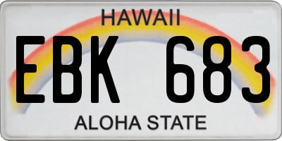 HI license plate EBK683