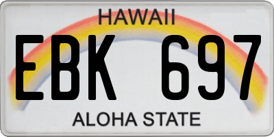 HI license plate EBK697