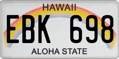 HI license plate EBK698
