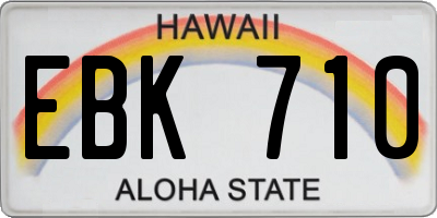HI license plate EBK710