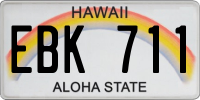 HI license plate EBK711