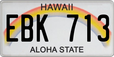 HI license plate EBK713