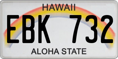 HI license plate EBK732