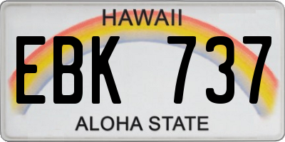 HI license plate EBK737