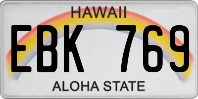 HI license plate EBK769