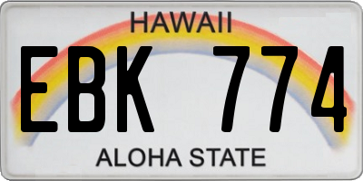 HI license plate EBK774