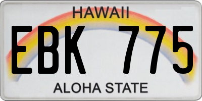 HI license plate EBK775