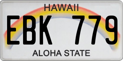 HI license plate EBK779