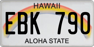 HI license plate EBK790