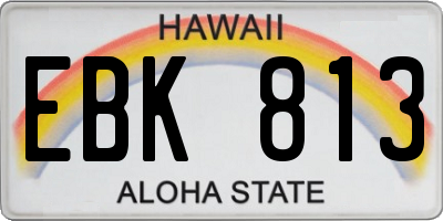 HI license plate EBK813