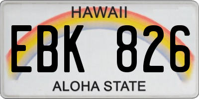 HI license plate EBK826