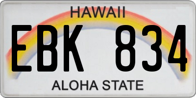 HI license plate EBK834