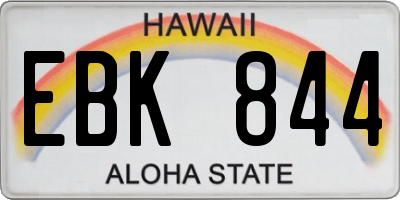 HI license plate EBK844
