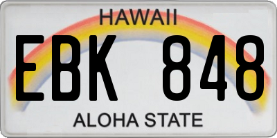 HI license plate EBK848