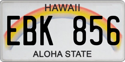 HI license plate EBK856