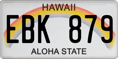 HI license plate EBK879