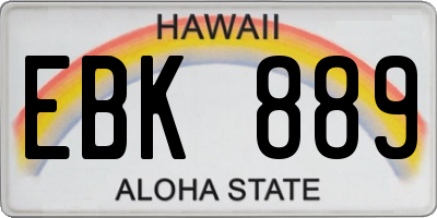 HI license plate EBK889