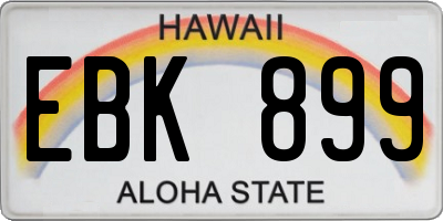 HI license plate EBK899