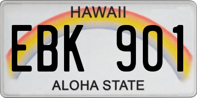HI license plate EBK901