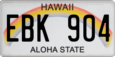 HI license plate EBK904