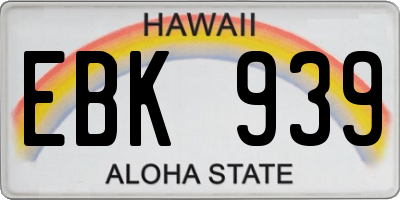 HI license plate EBK939