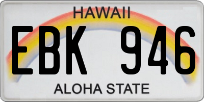 HI license plate EBK946