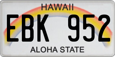 HI license plate EBK952