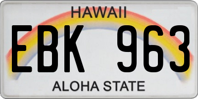 HI license plate EBK963