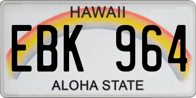 HI license plate EBK964