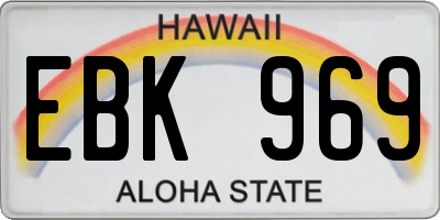 HI license plate EBK969