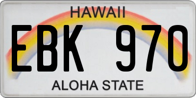 HI license plate EBK970