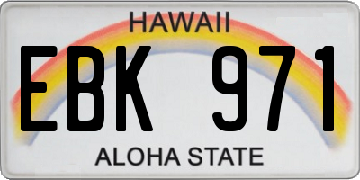 HI license plate EBK971