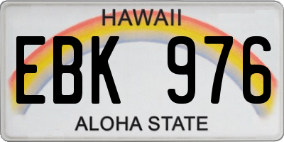 HI license plate EBK976