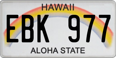 HI license plate EBK977
