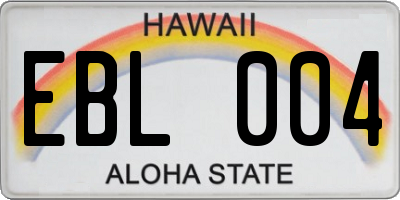 HI license plate EBL004