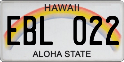 HI license plate EBL022