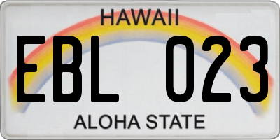 HI license plate EBL023