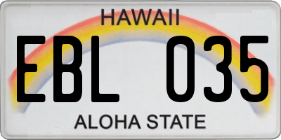 HI license plate EBL035
