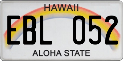 HI license plate EBL052