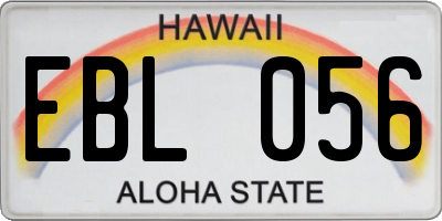 HI license plate EBL056