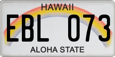HI license plate EBL073